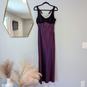 Vintage Zum Zum Purple and Black Women's Evening Dress